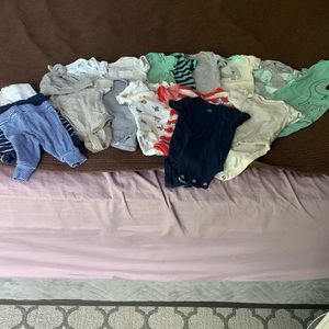 Gently used newborn boy clothes! Lot of 18 pieces